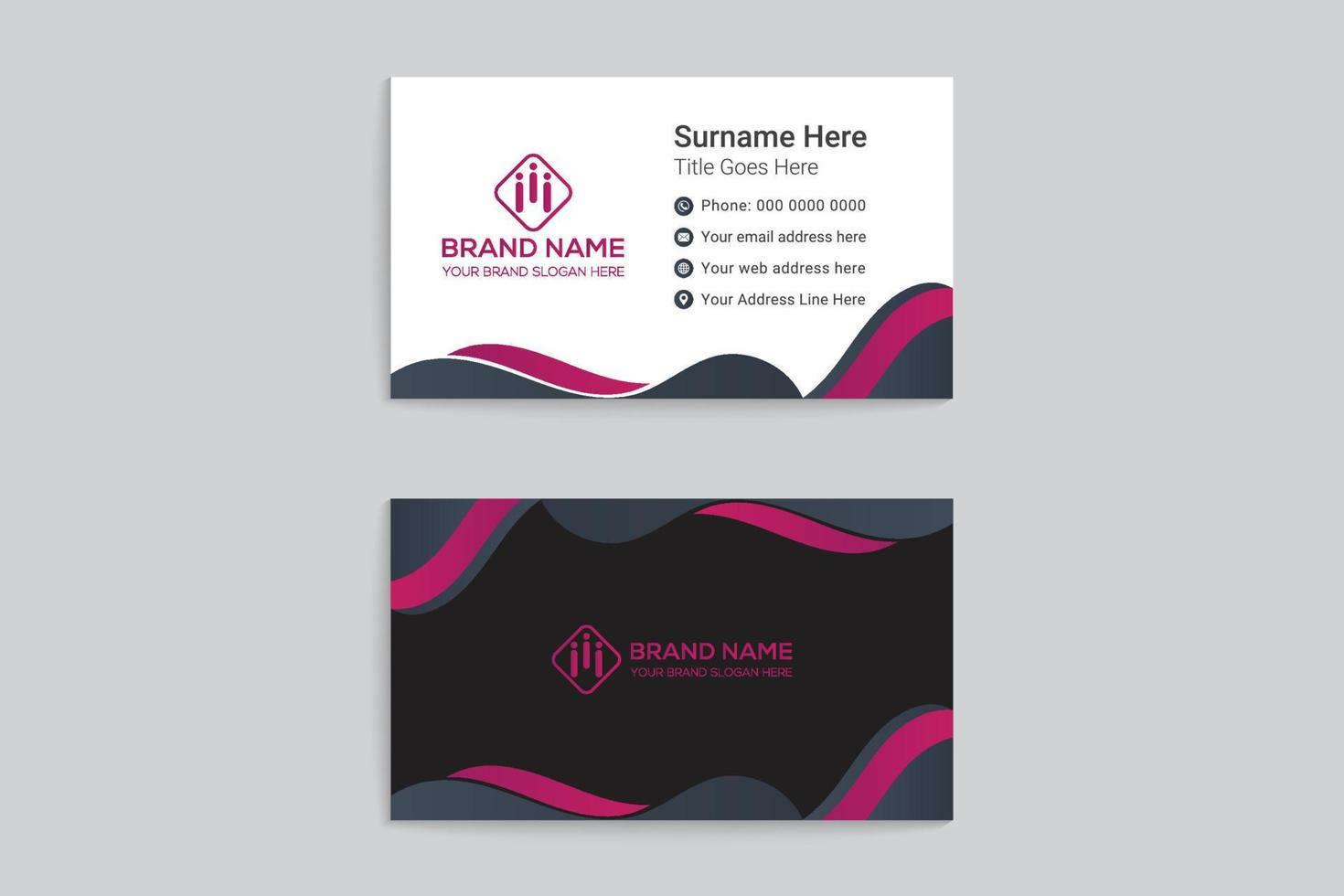 Clean minimal business card design vector