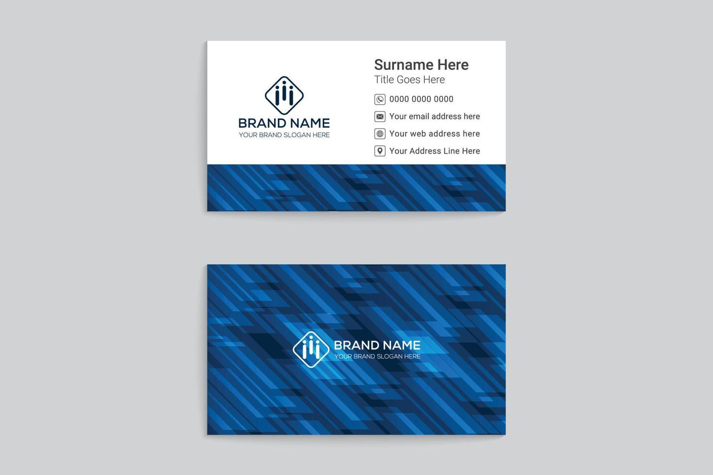 Blue color business card design vector