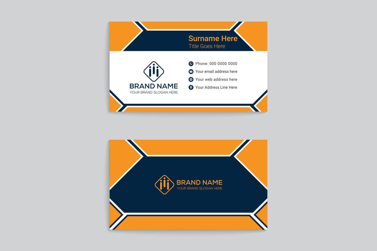 naranja color negocio tarjeta diseño vector