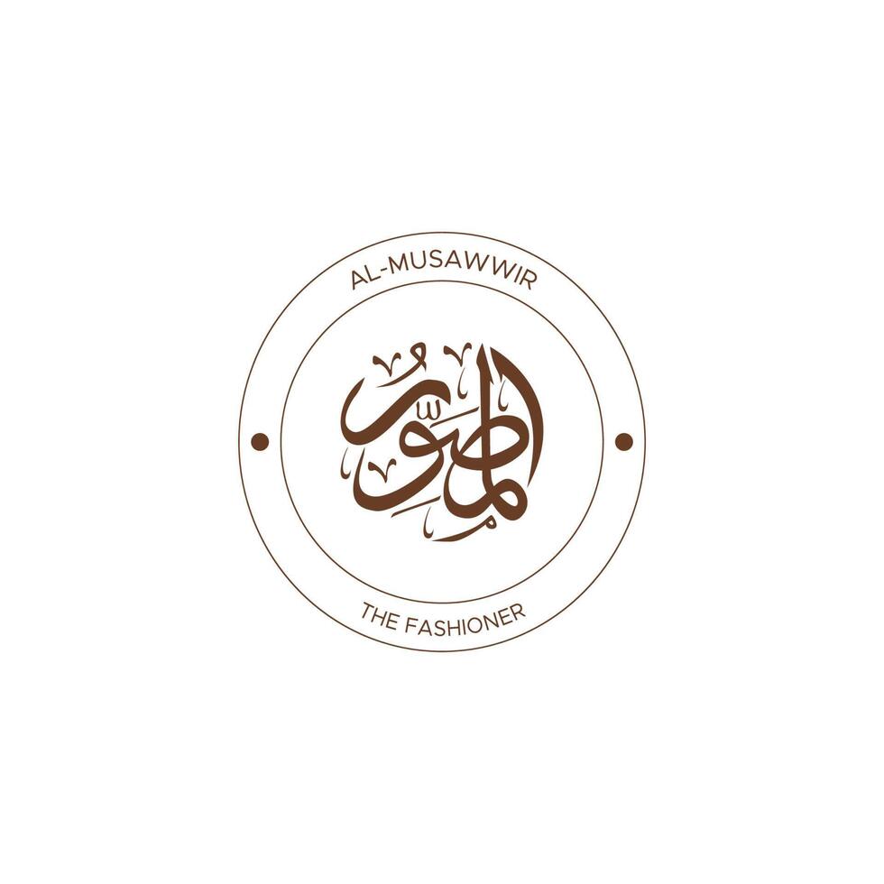 Allah's Name with meaning in Arabic Calligraphy Style vector