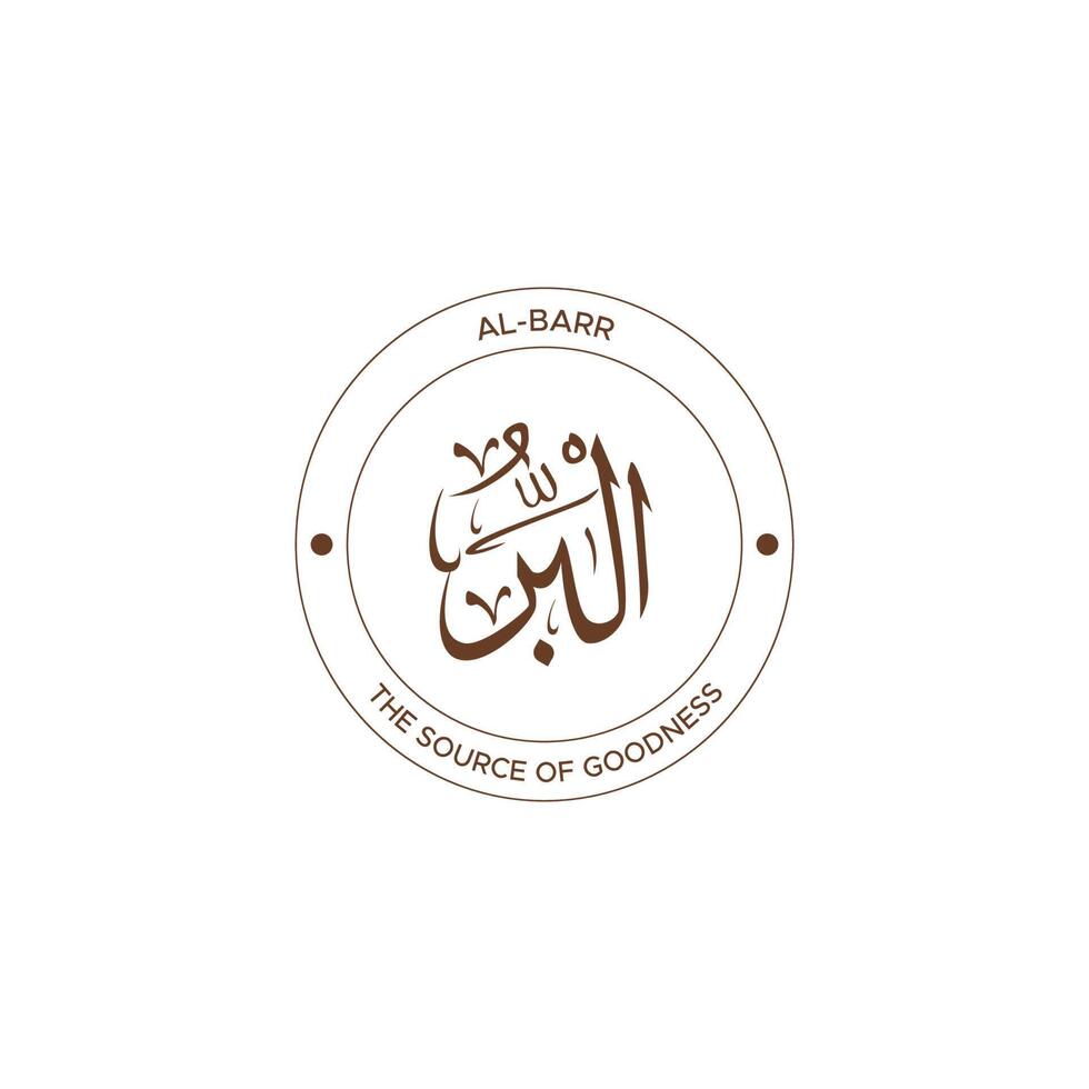 Allah's Name with meaning in Arabic Calligraphy Style vector