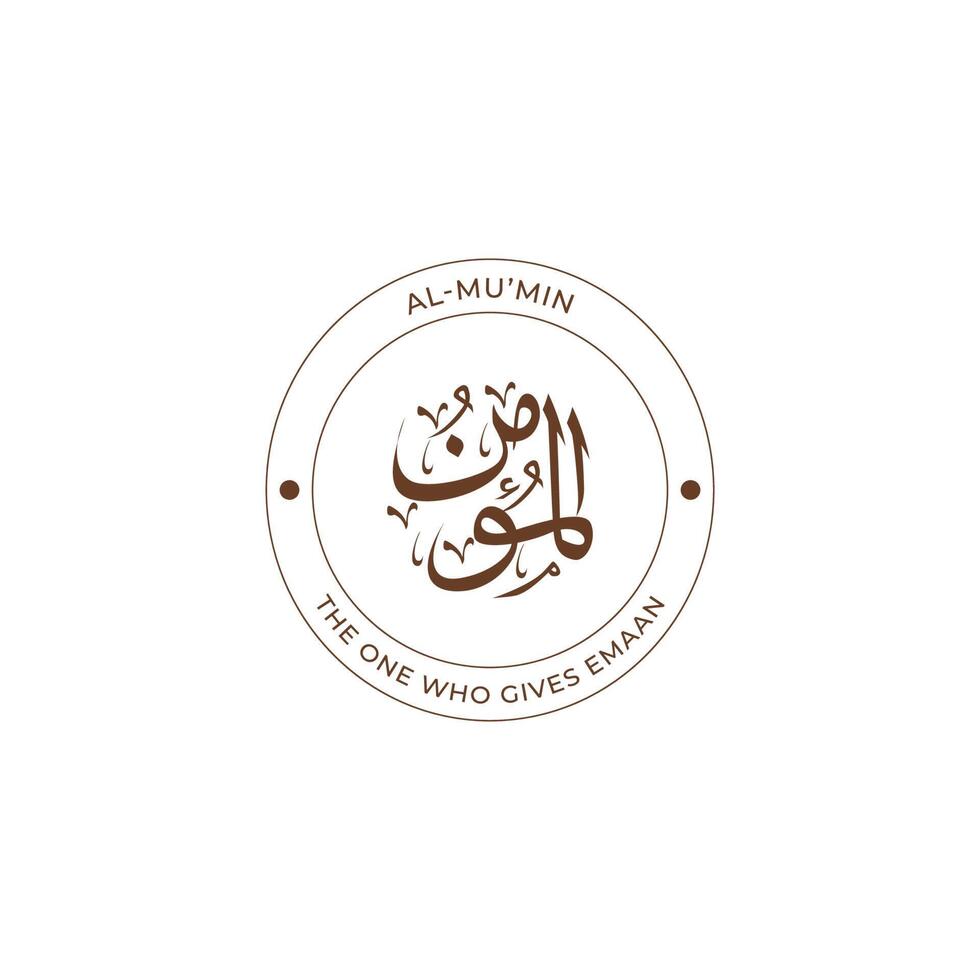 Allah's Name with meaning in Arabic Calligraphy Style vector