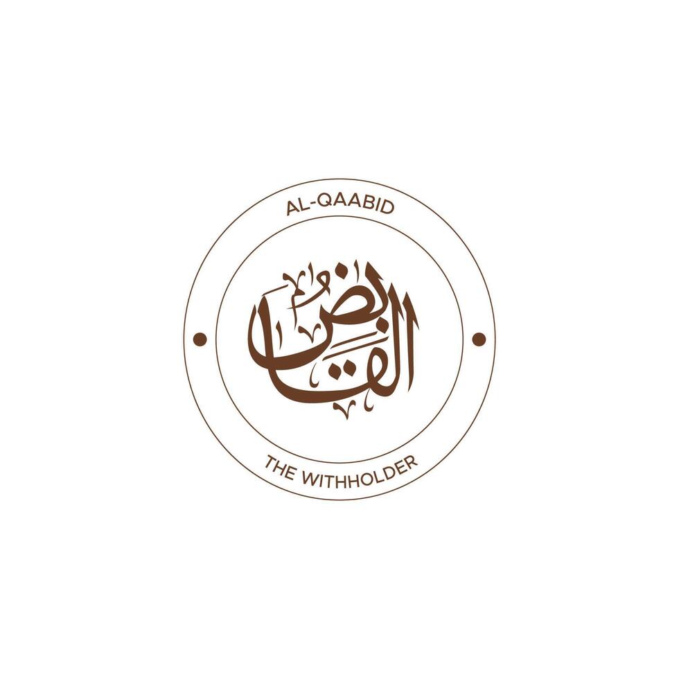 Allah's Name with meaning in Arabic Calligraphy Style vector