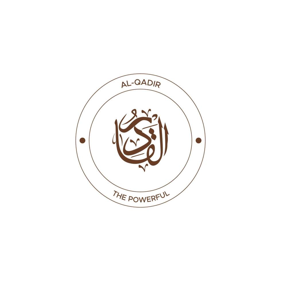 Allah's Name with meaning in Arabic Calligraphy Style vector