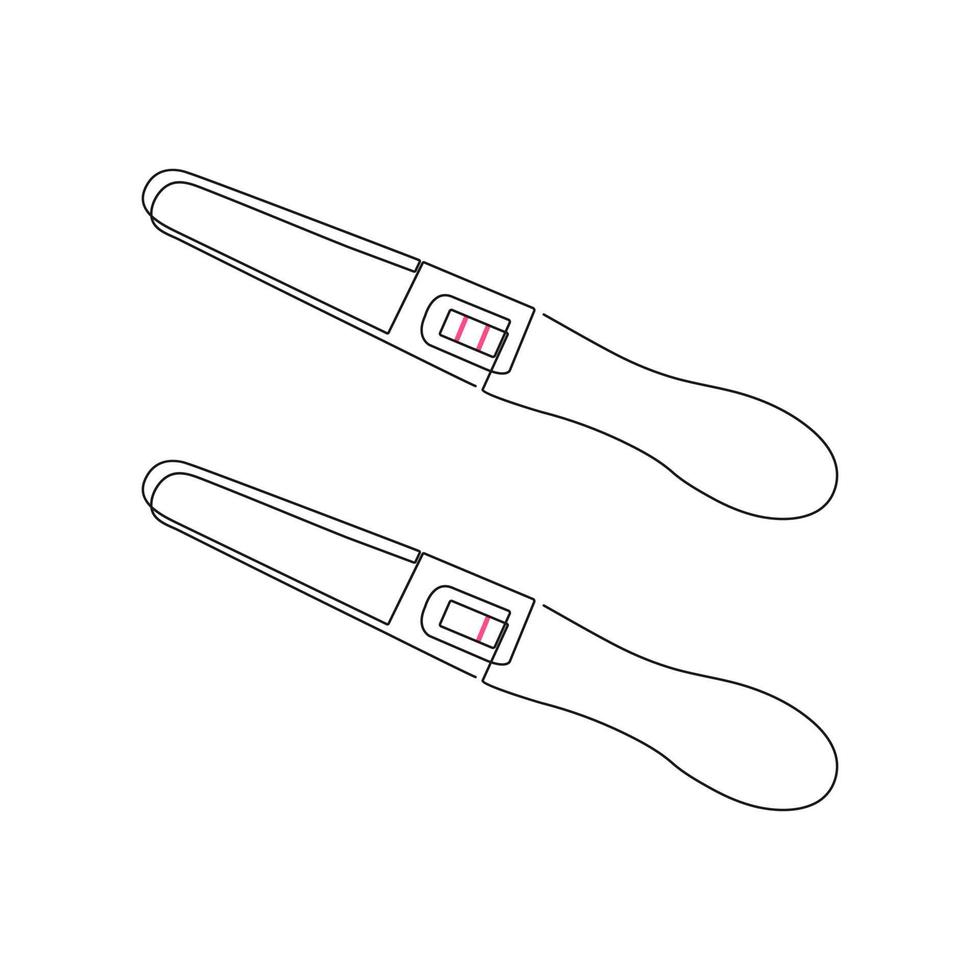 HCG Pregnancy Test One Line Art Negative And Positive Pregnancy Test hcg-pregnancy-test-one-line-art-negative-and-positive-pregnancy-test