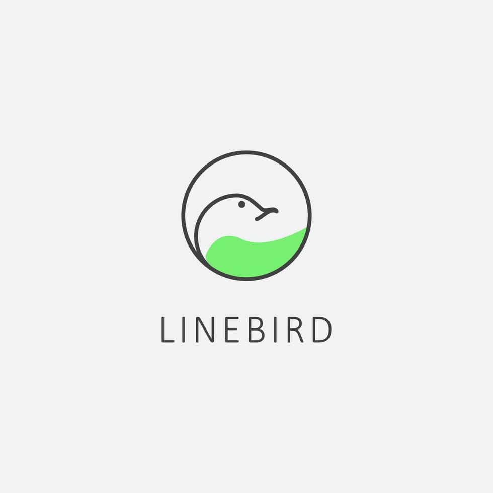 pájaro logo diseño con hermosa uno línea estilo vector