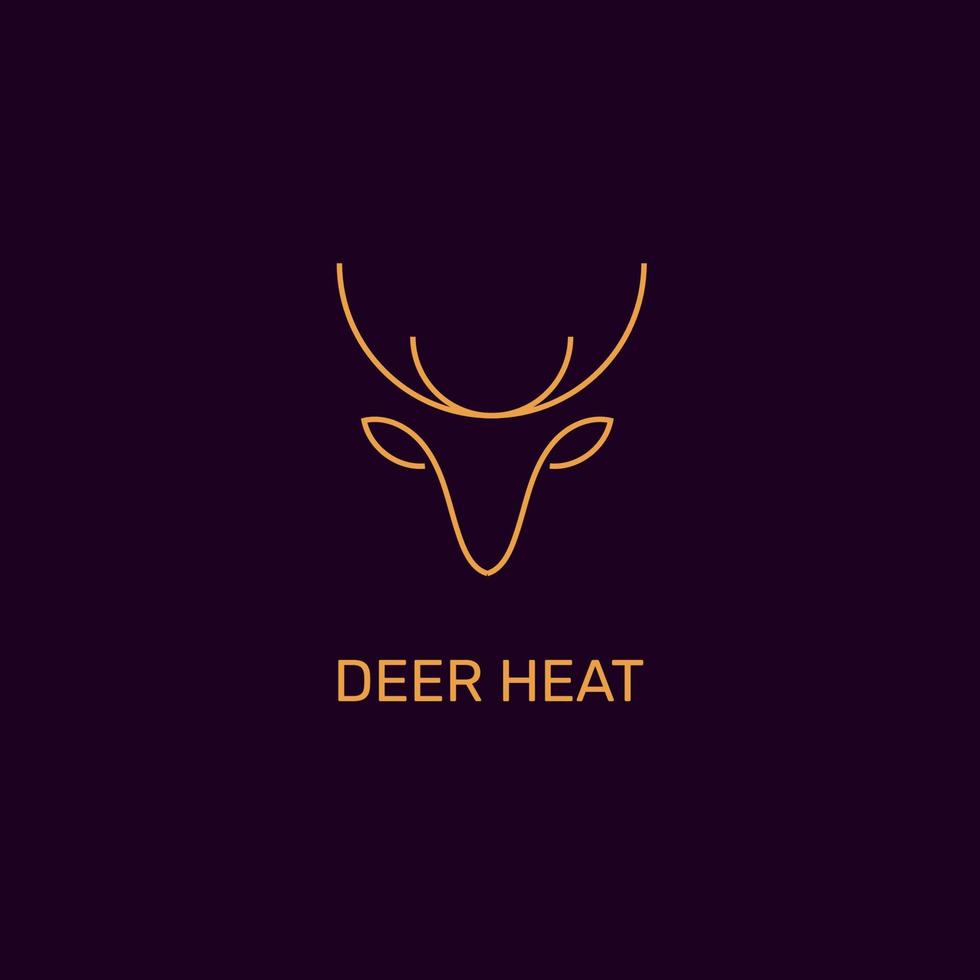 deer head monoline logo design vector