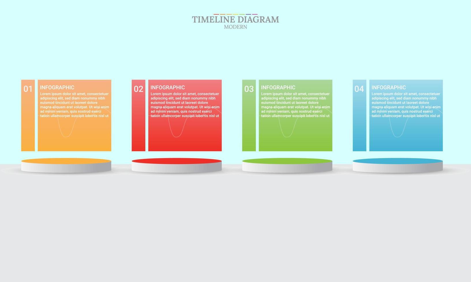 info graphic presentation template, with 4 steps 3 podium model.suitable for use for work flow layout, work diagrams, web vector