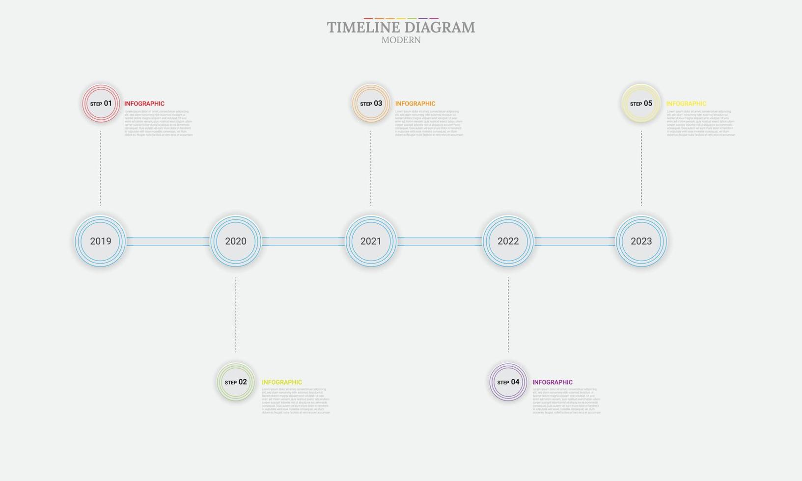 vector info graphic design template, neat 5 steps concept, can be used for work layout, info graphic diagram, web design. etc