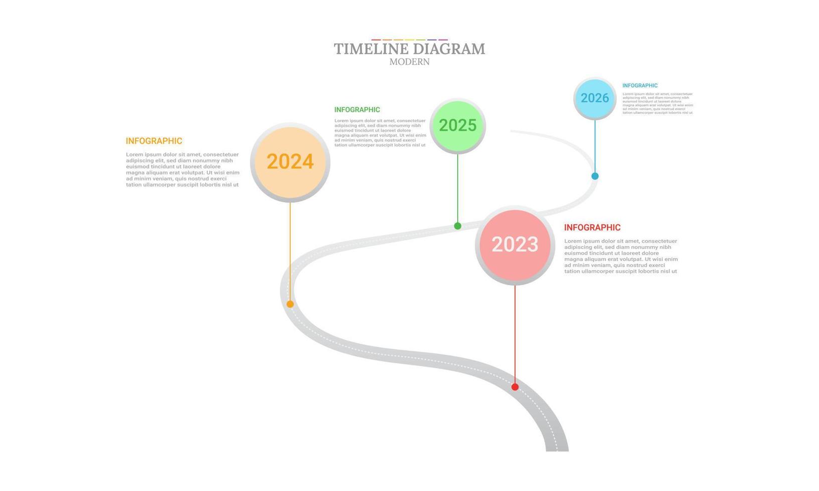 modern business template with 4 steps, modern and simple design easy to understand. with winding road concept, premium presentation vector