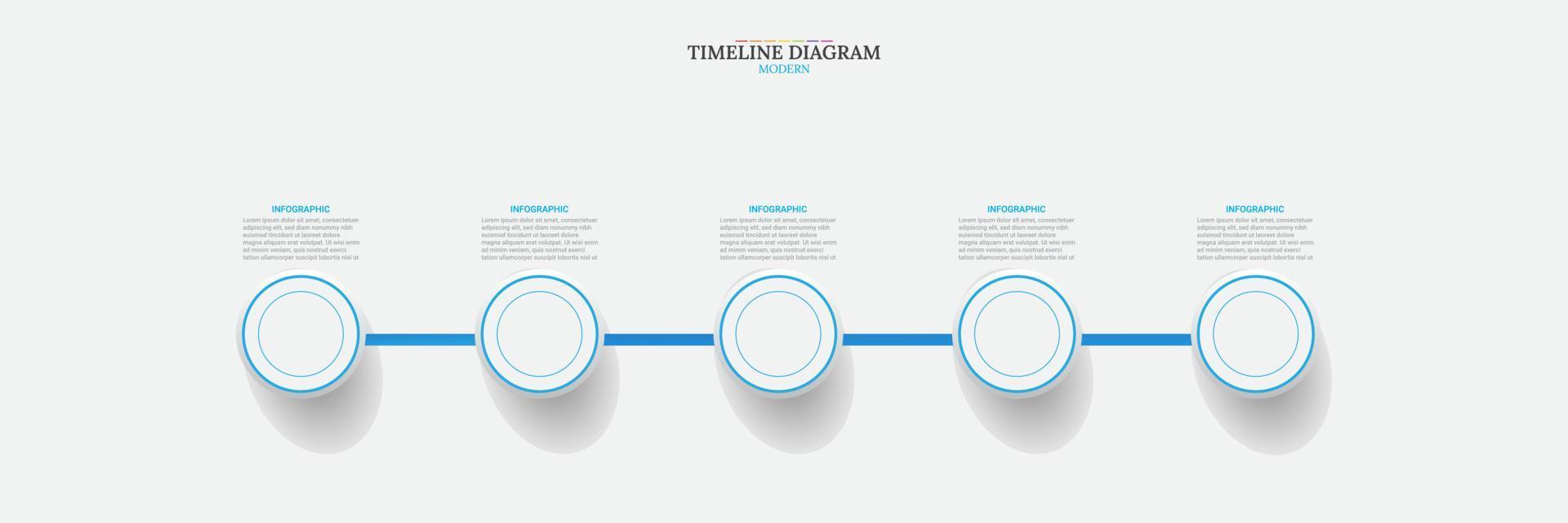 business vector info graphic template. 5 phases modern time line diagram, modern presentation info graphic.Print