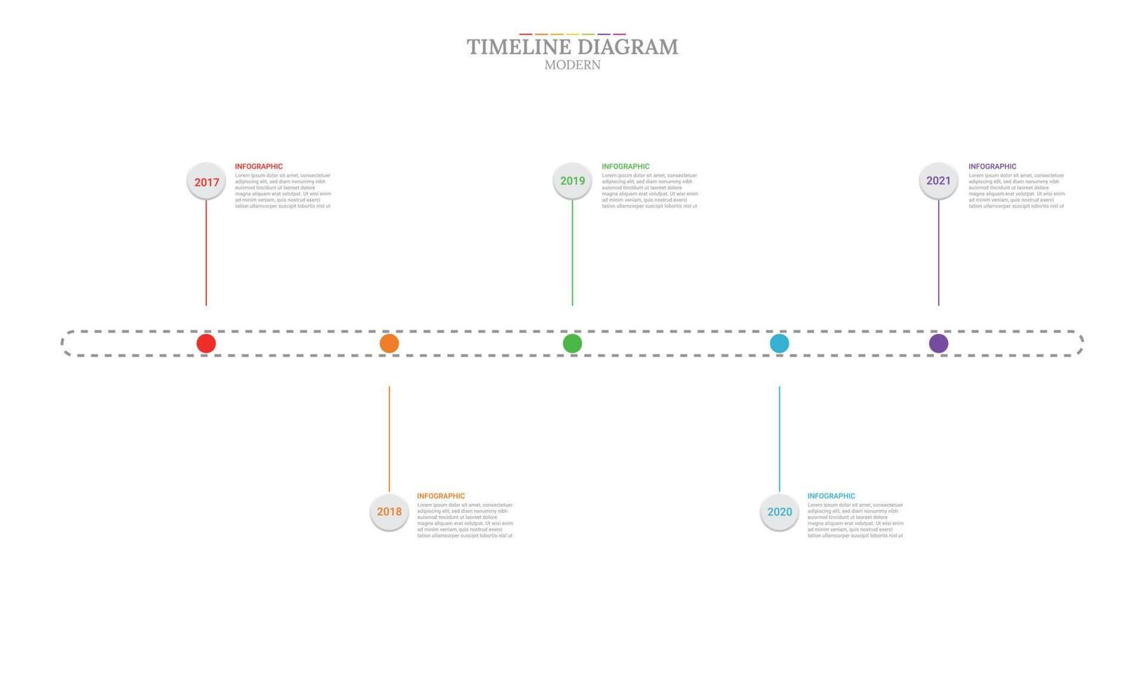 business info graphic template. 5 phases time line diagram with modern design, presentation info graphic vector