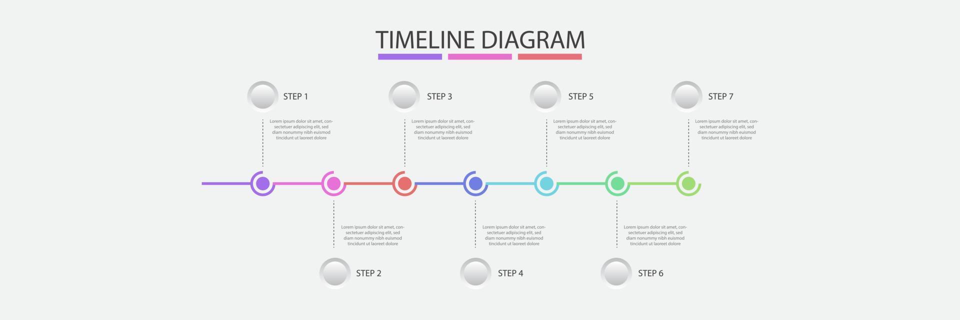 business template, modern level 7 diagram. vector presentation premium