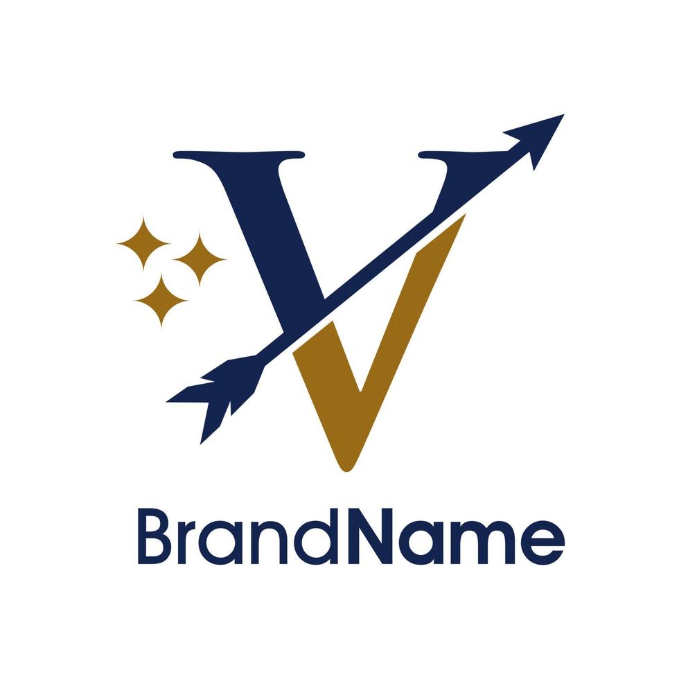 Initial V Arrow Logo vector