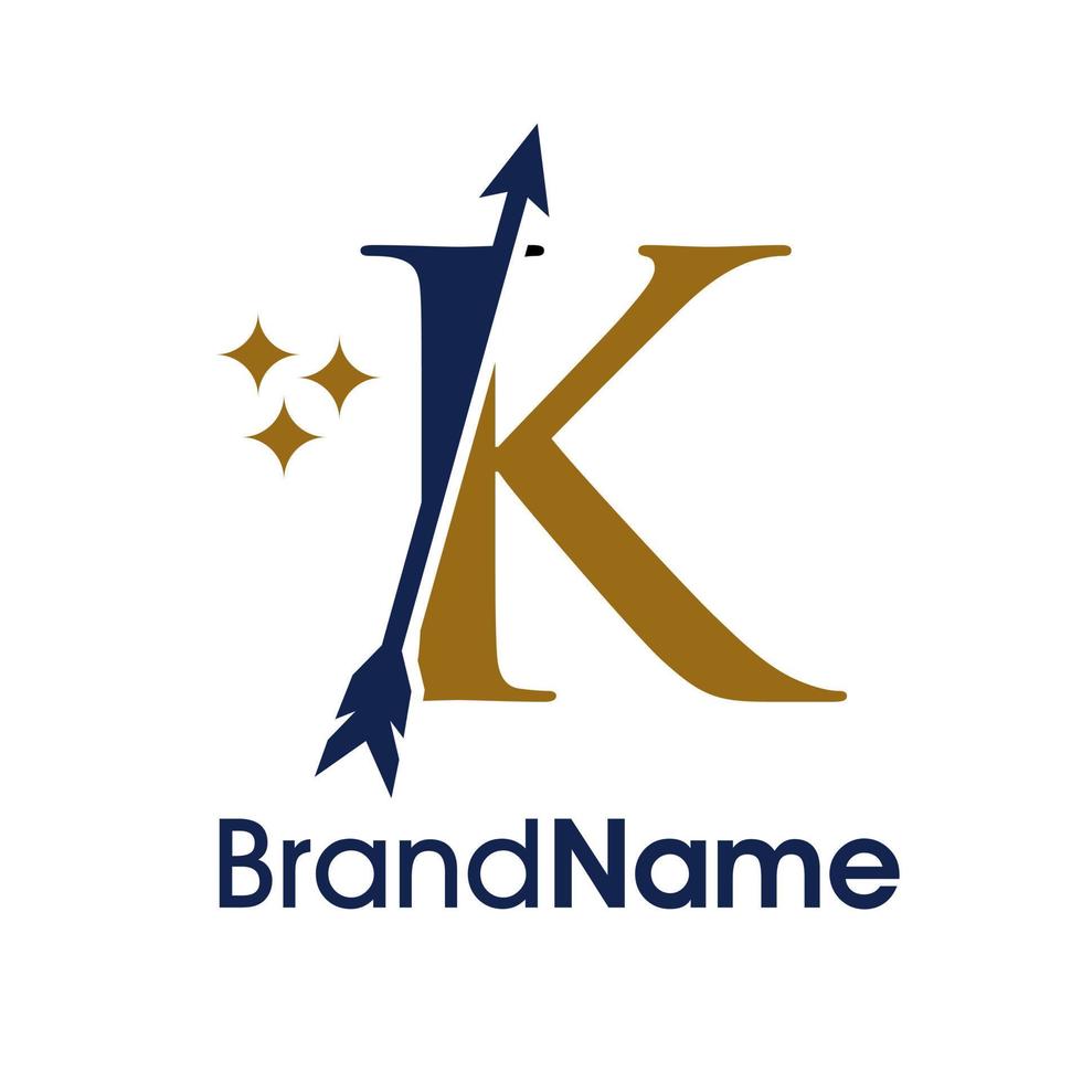 Initial K Arrow Logo vector
