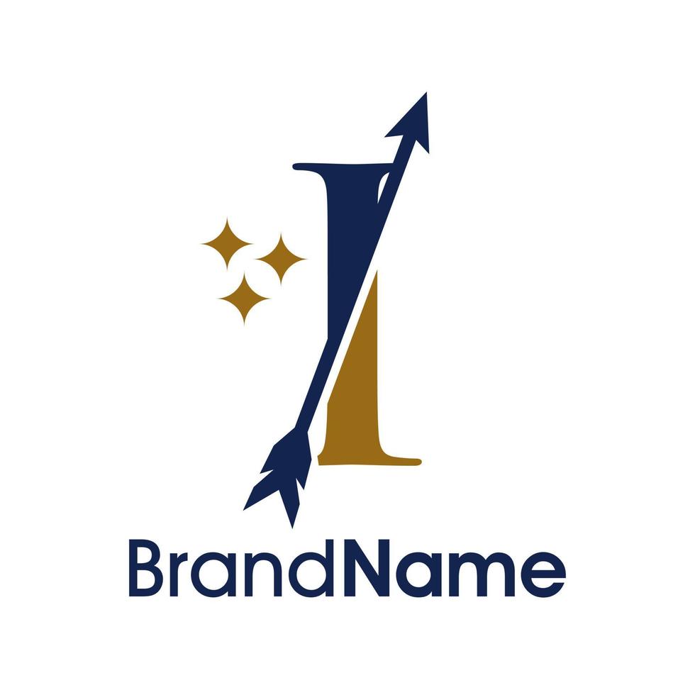Initial I Arrow Logo vector