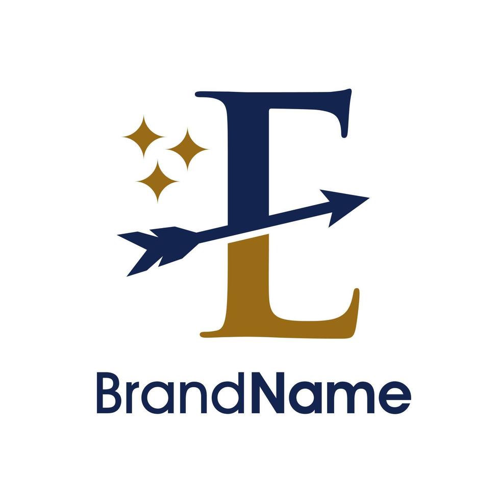 Initial E Arrow Logo vector