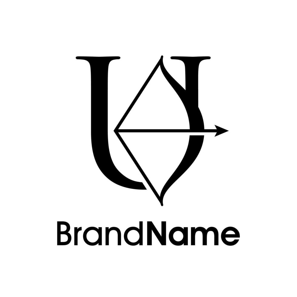 Elegant Initial U Arrow Logo vector