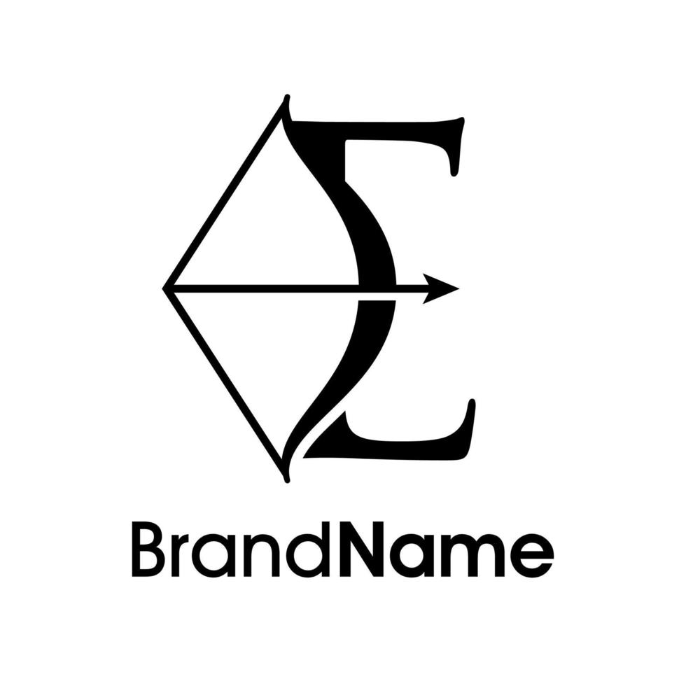 Elegant Initial E Arrow Logo vector