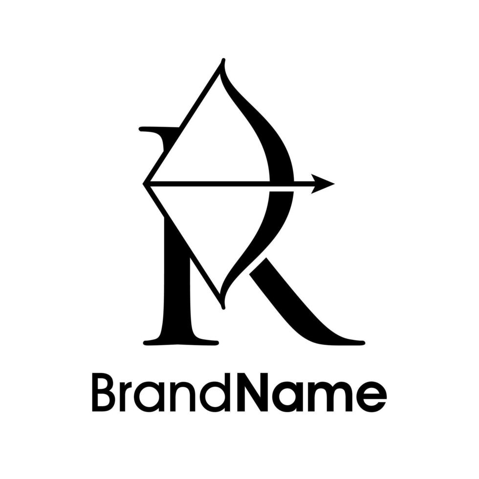 Elegant Initial R Arrow Logo vector