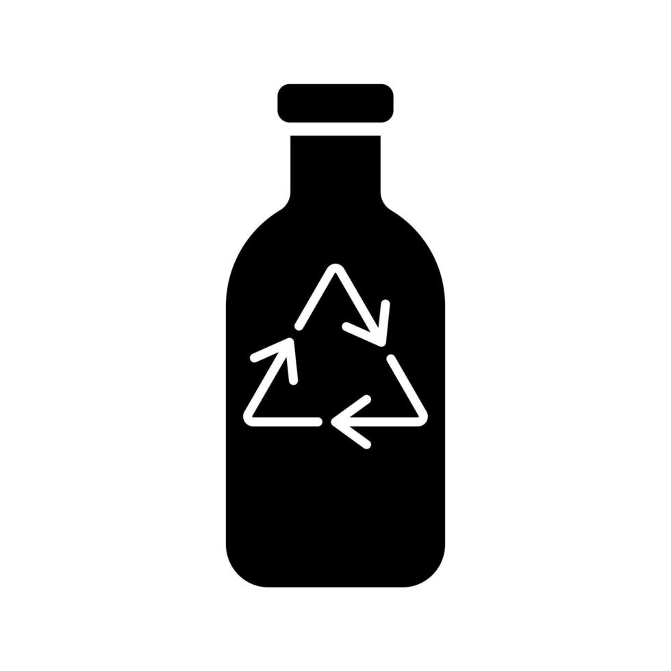 bottle with recycle symbol icon vector