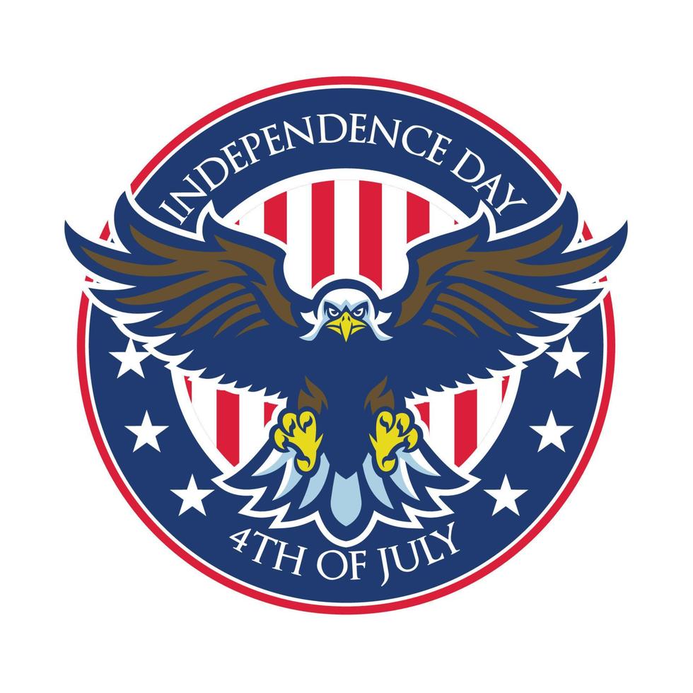 Eagle badge of independence day of United States vector