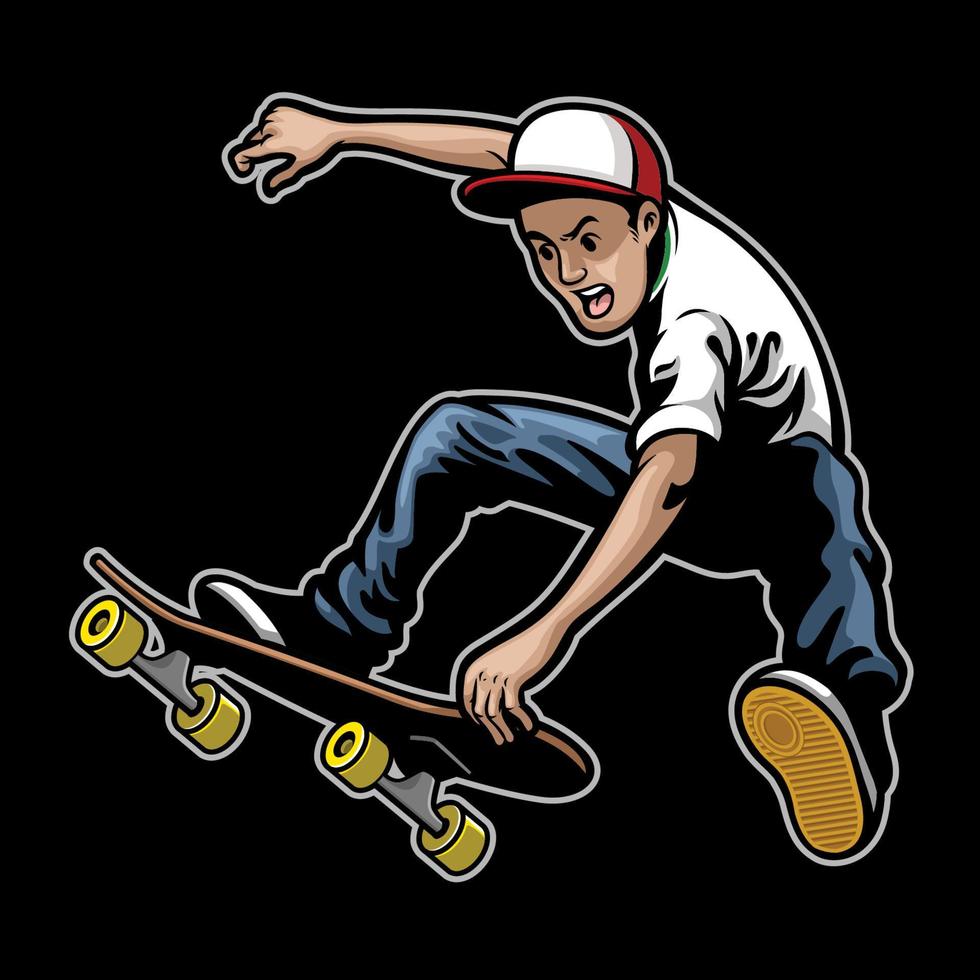 man doing skateboard trick stunt vector