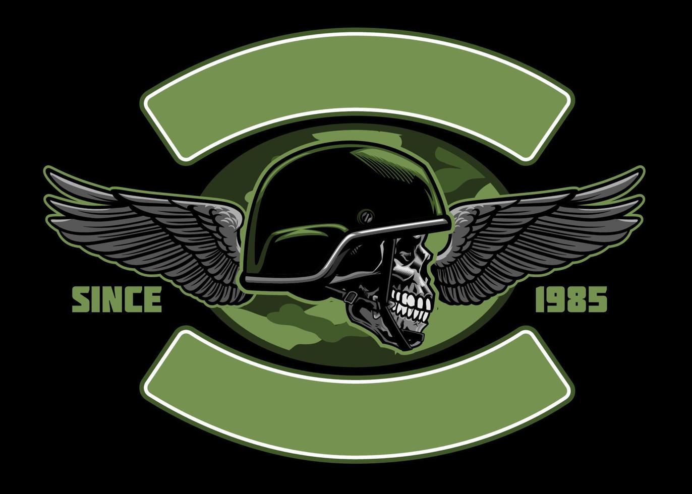 Military skull design vector