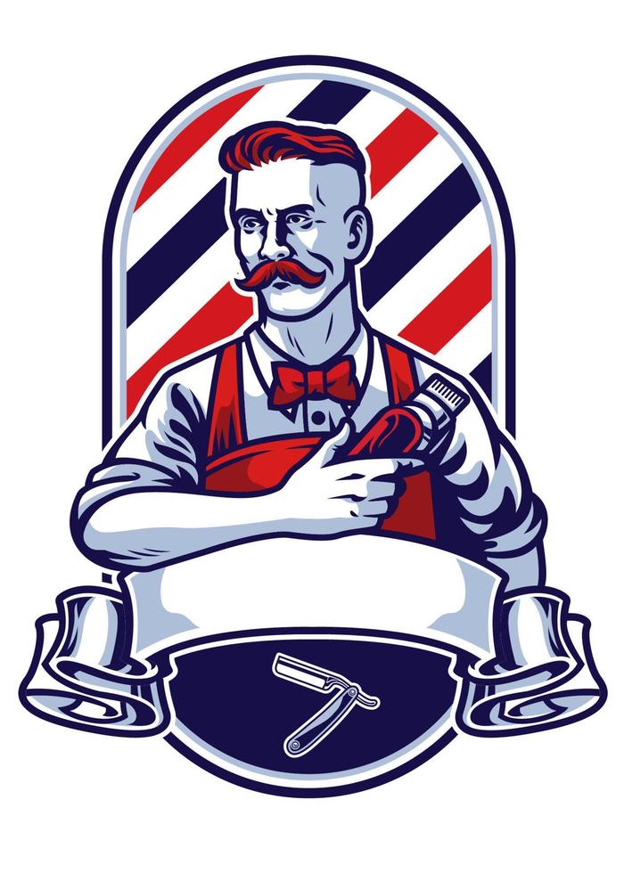 barber man holding clipper vector