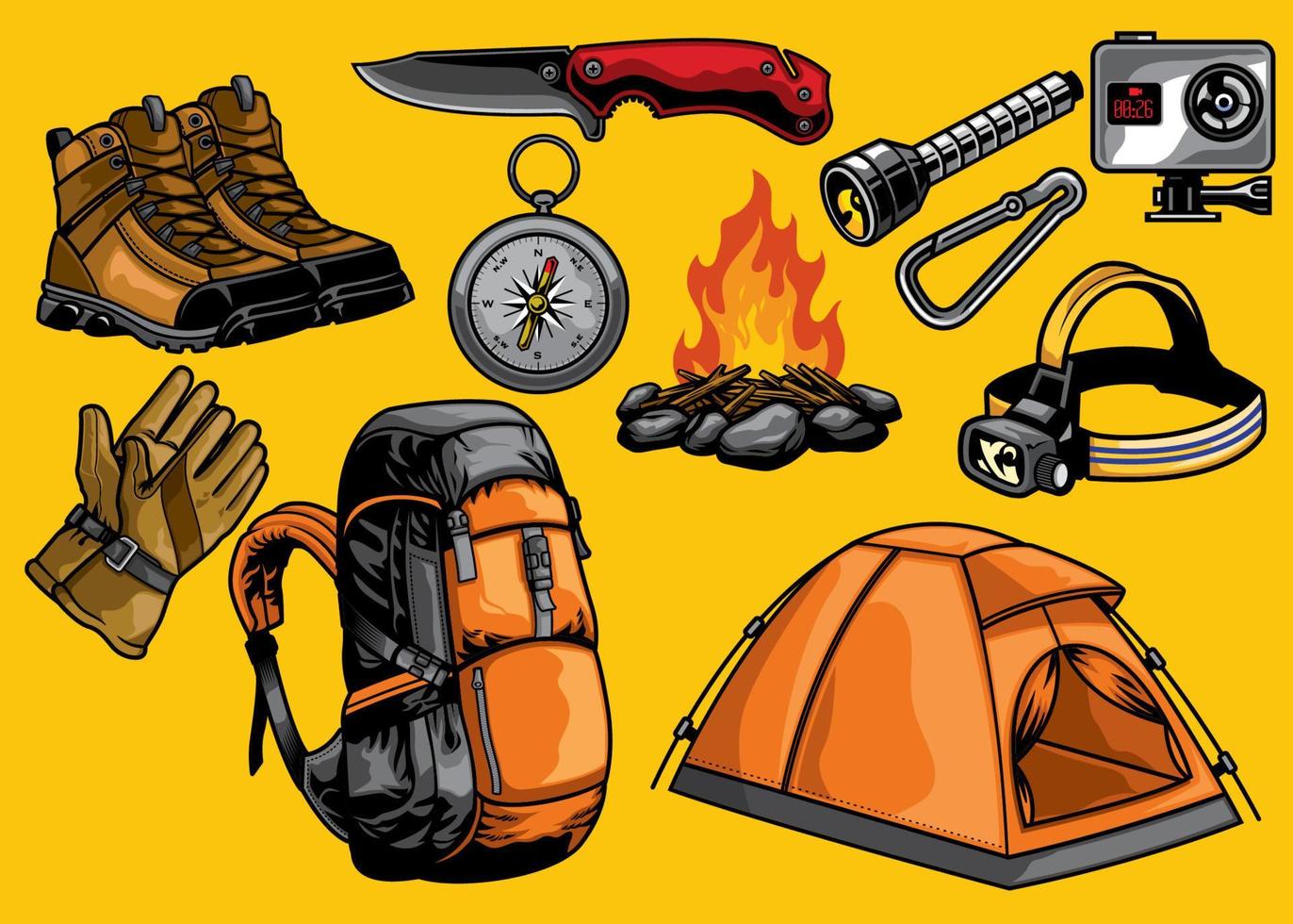 adventure gears in set vector