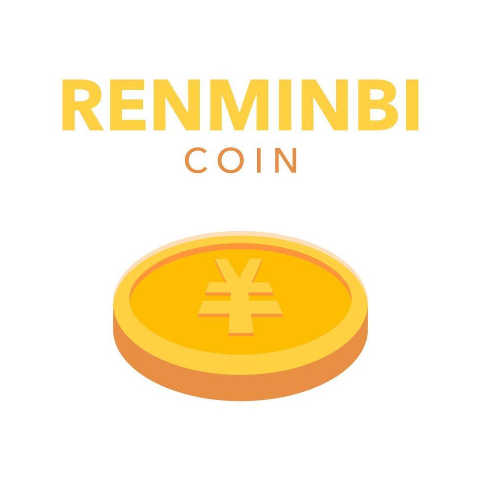 Renminbi 3d Coin. Suitable for Business and Banking Concept vector