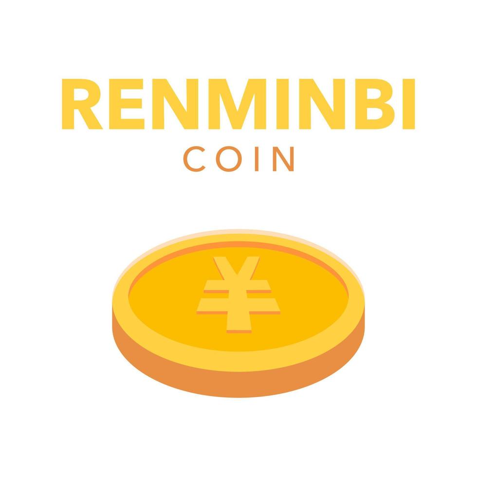 Renminbi 3d Coin. Suitable for Business and Banking Concept vector