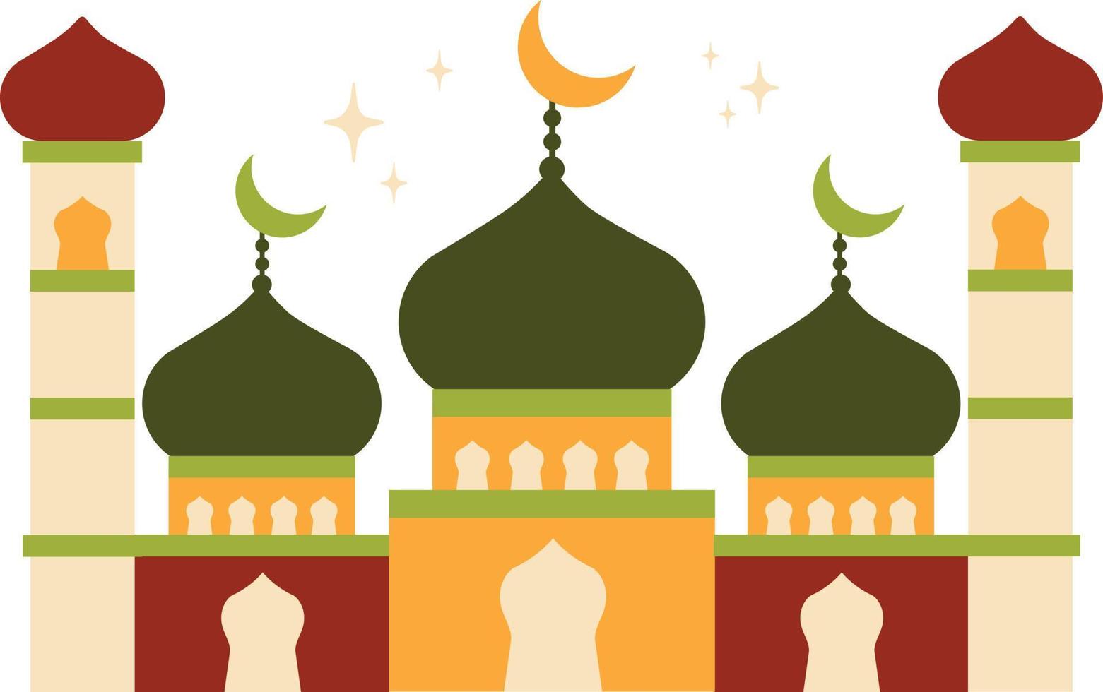 Green mosque illustration vector