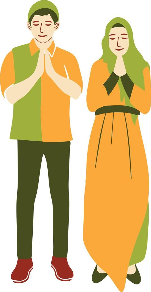 Pareja saludo ilustración vector