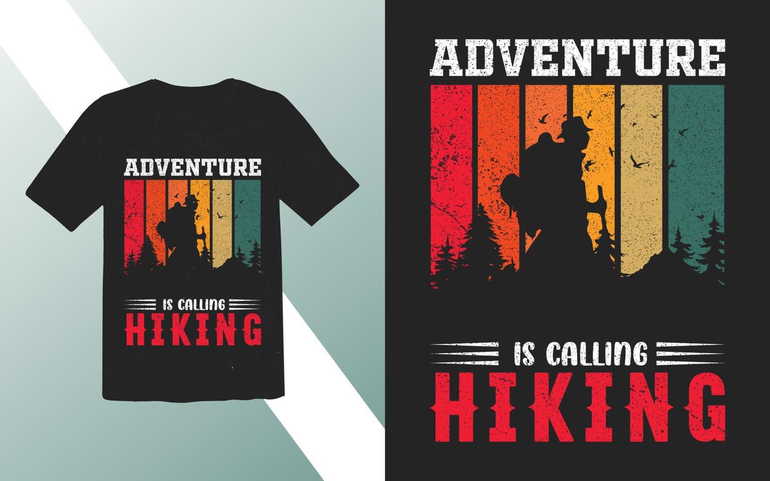 aventuras es vocación senderismo, excursionismo camiseta diseño vector, gratis vector