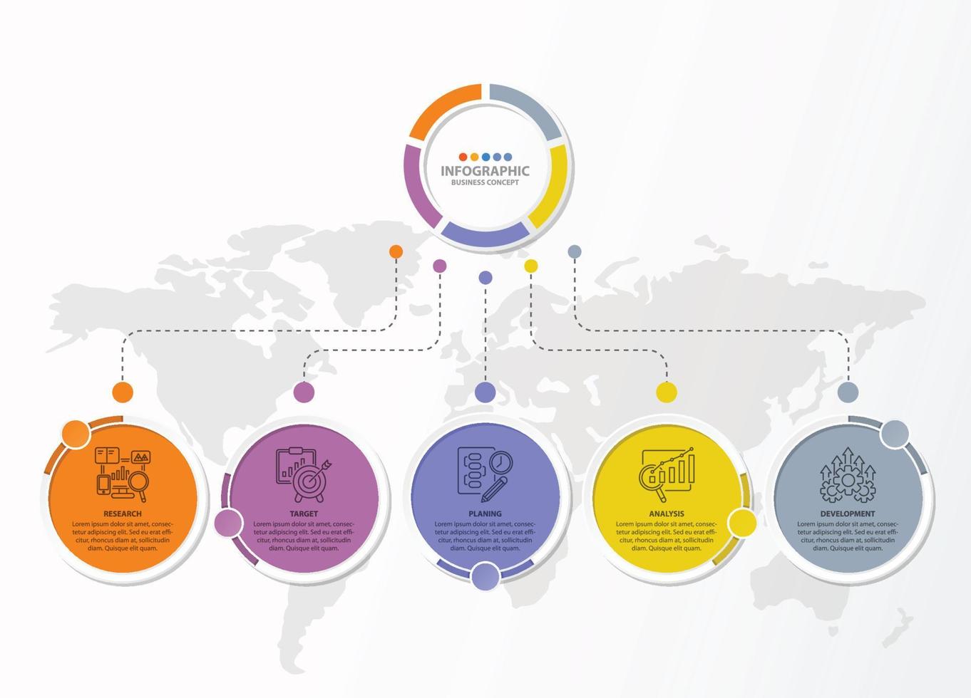 Infographic with 5 steps, process or options. vector