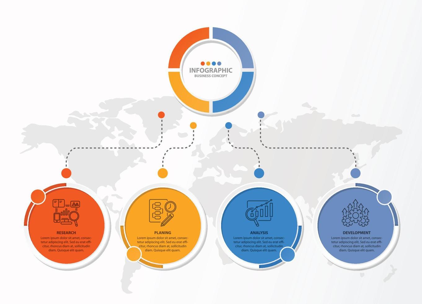 Infographic with 4 steps, process or options. vector