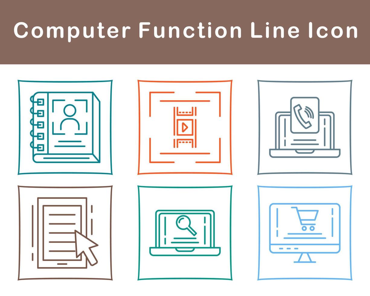 Computer Function Vector Icon Set