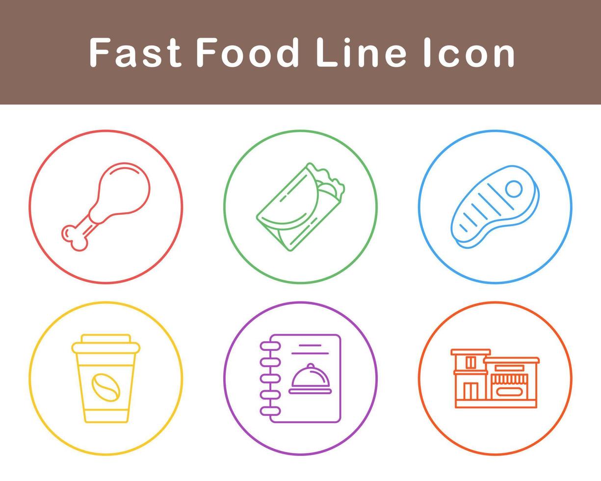 Fast Food Vector Icon Set