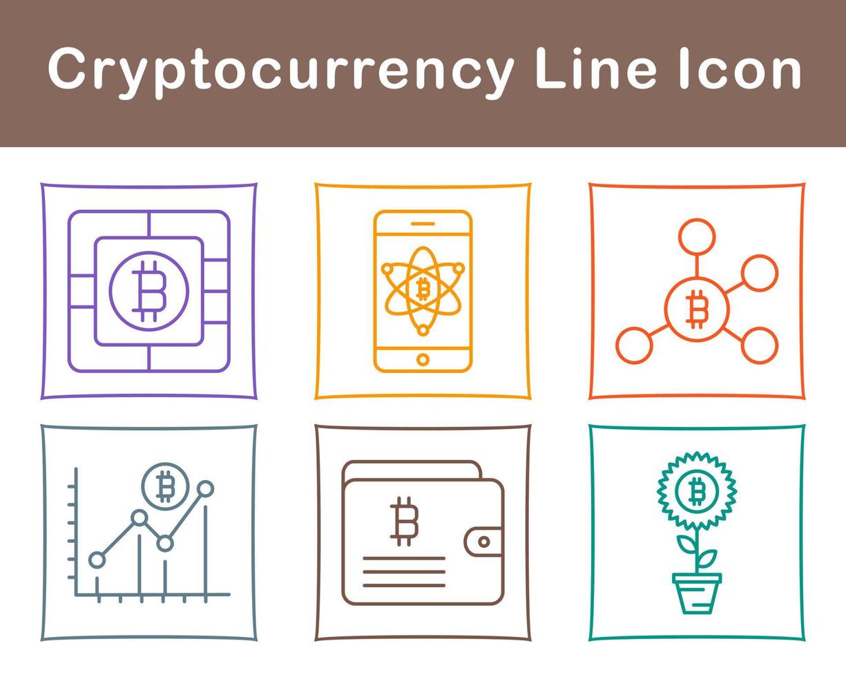 Bitcoin And Cryptocurrency Vector Icon Set