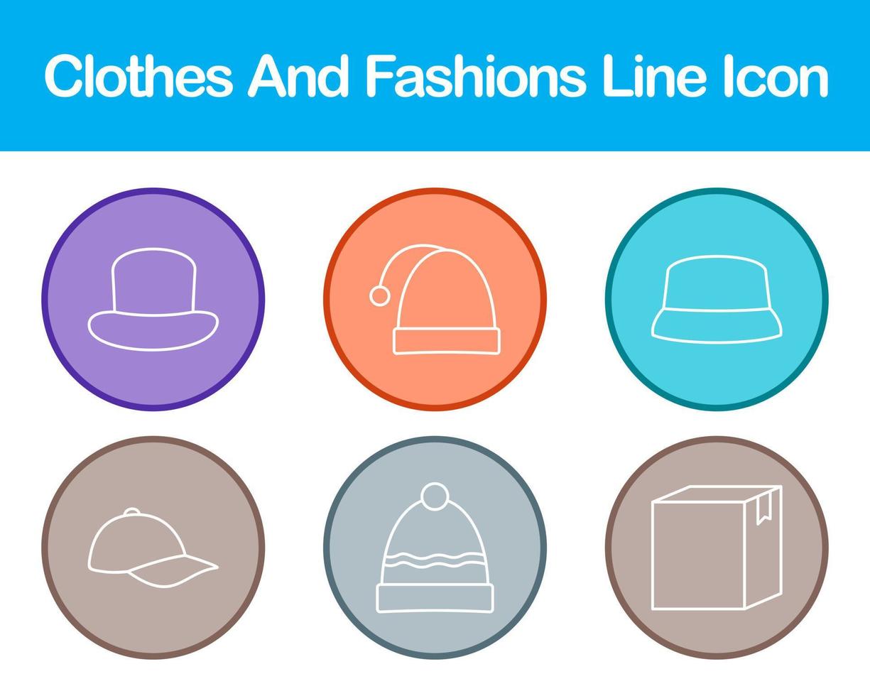 Clothes And Fashions Vector Icon Set