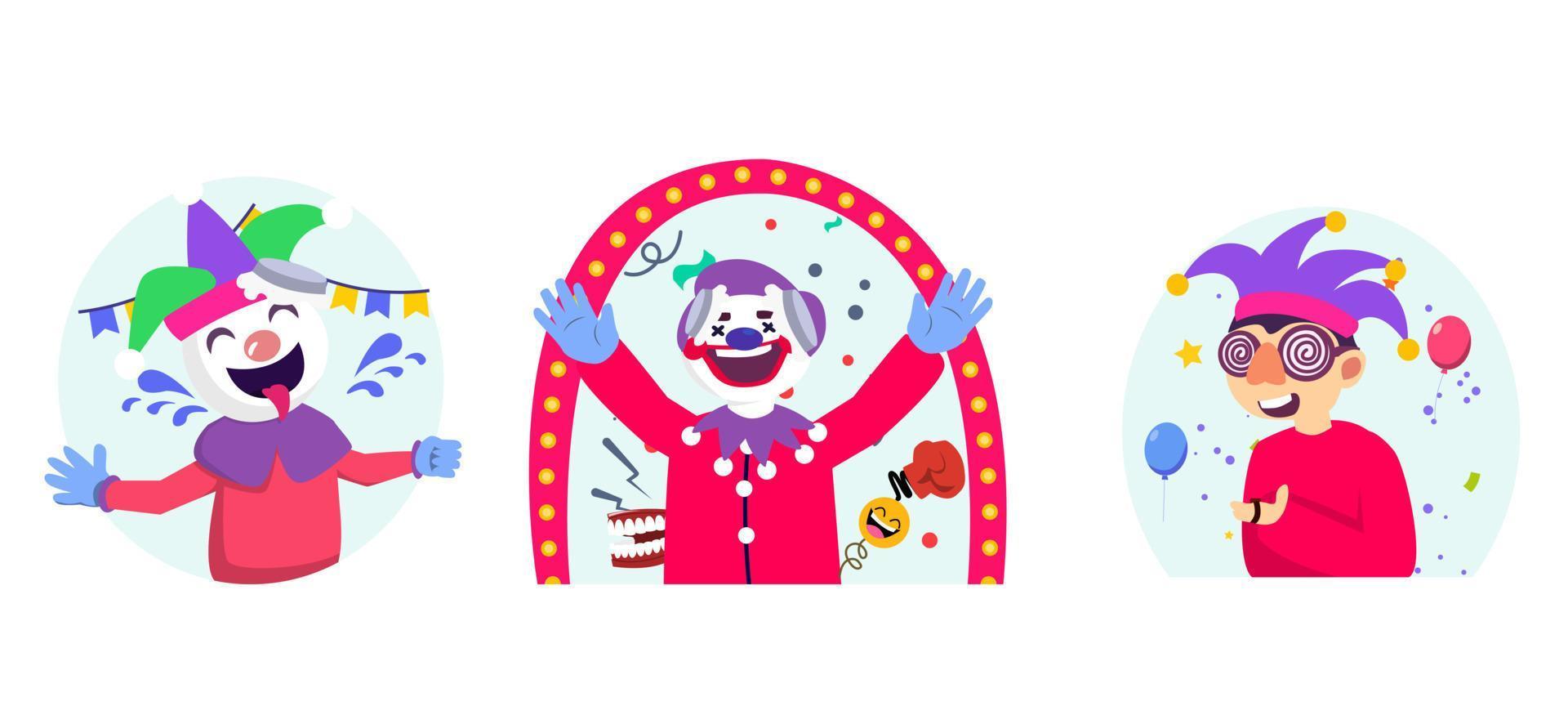 April Fools Flat Bundle Illustration vector