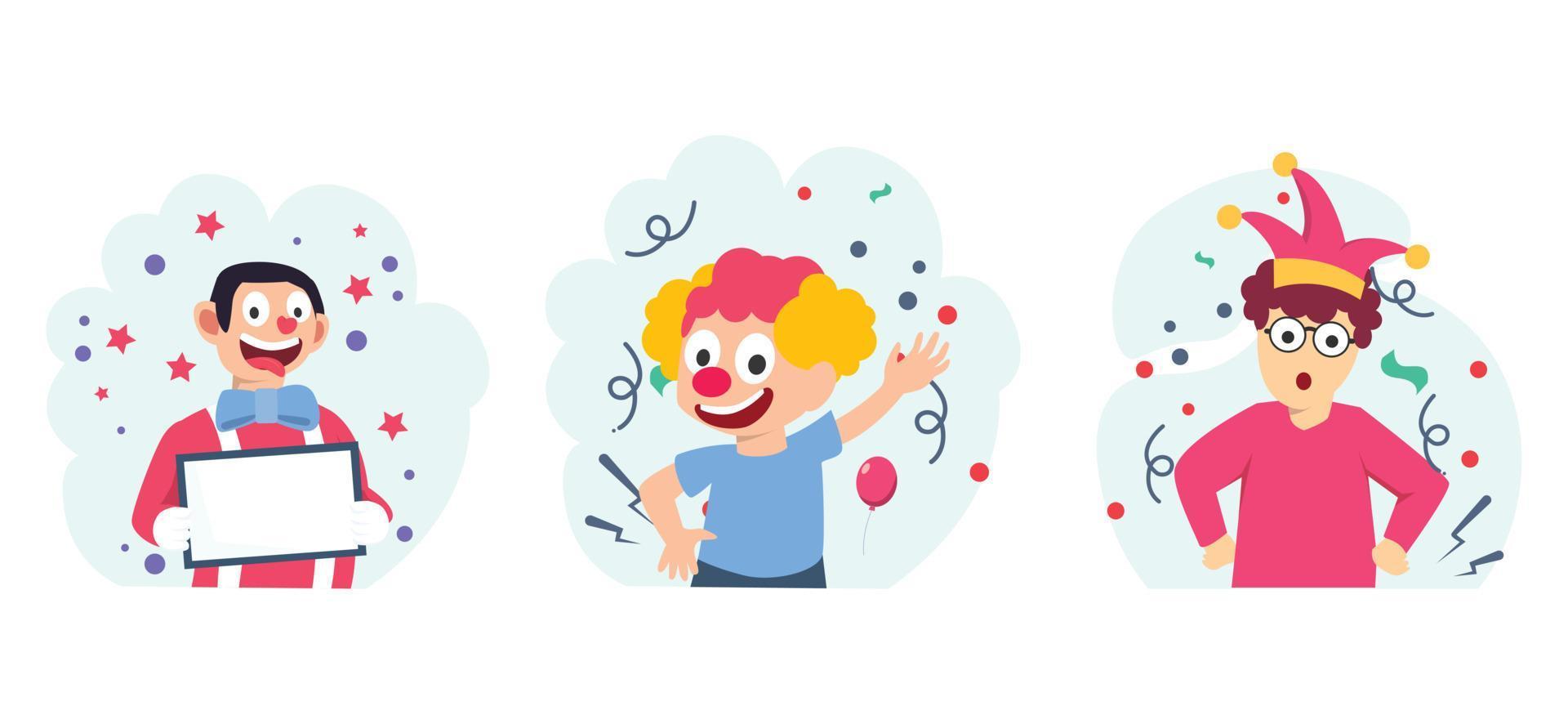 April Fools Lying Joke Flat Bundle Illustration vector