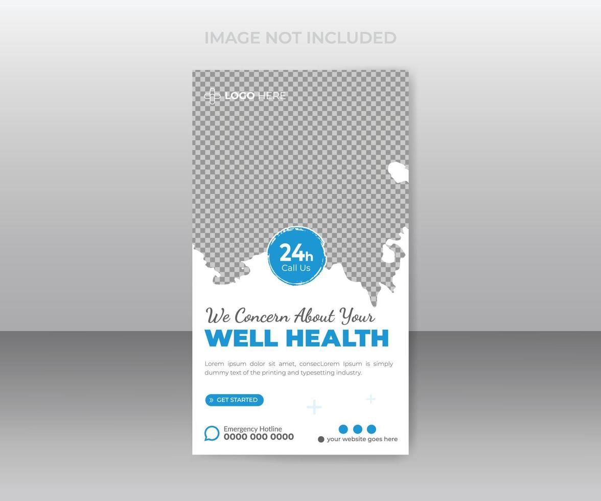 Medical healthcare doctor social timeline story design vector