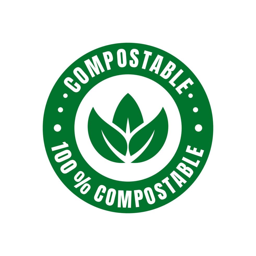 Compostable icon vector design templates