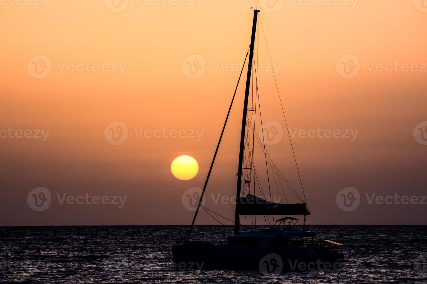 Sunset over the sea photo