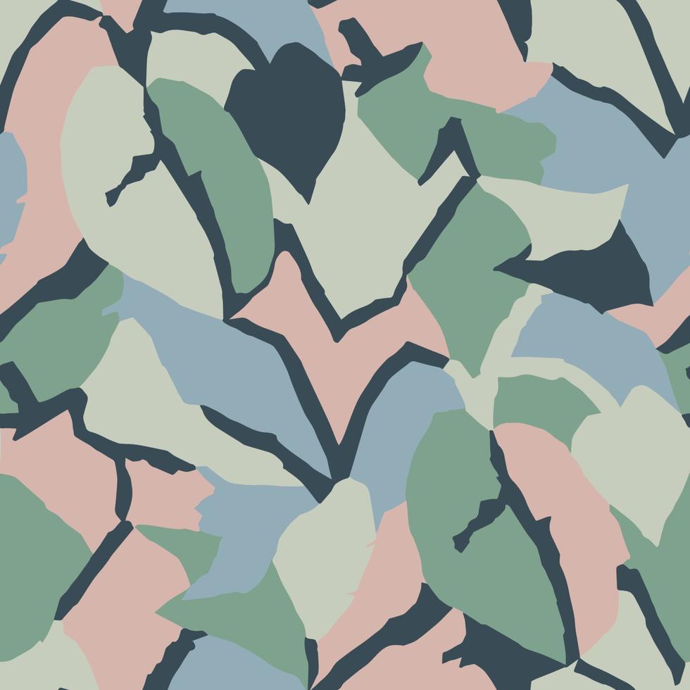 Vector leaf layers illustration seamless repeat pattern