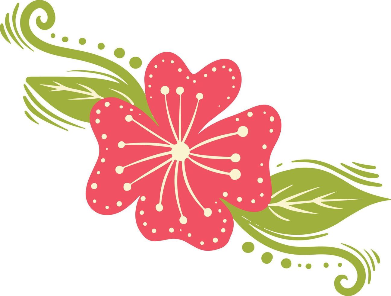 Batik flower decoration illustration vector