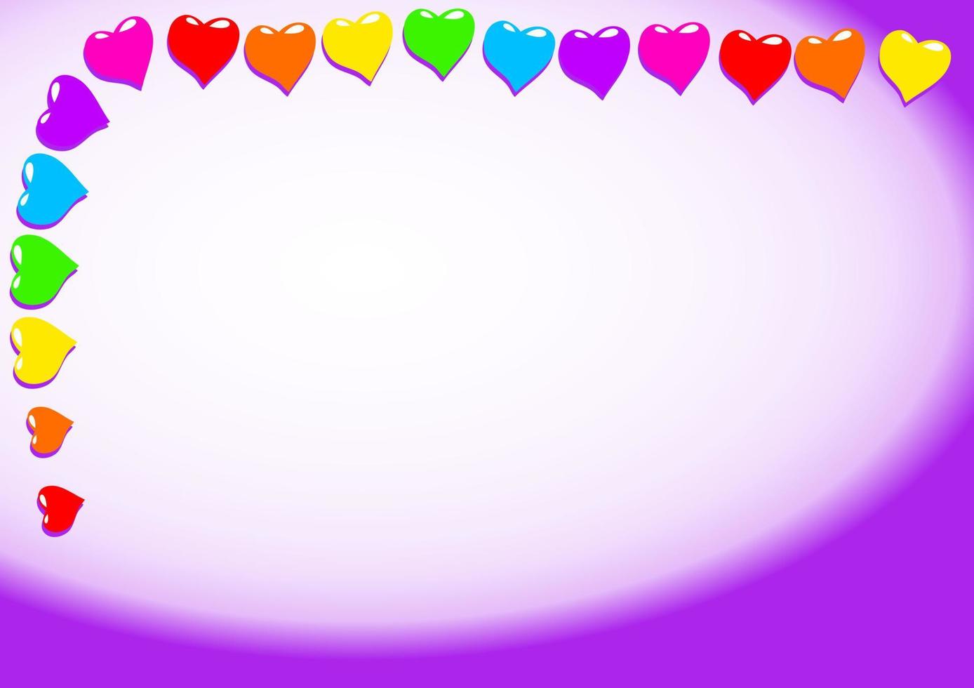 Simple Rainbow Love Heart Page Border vector