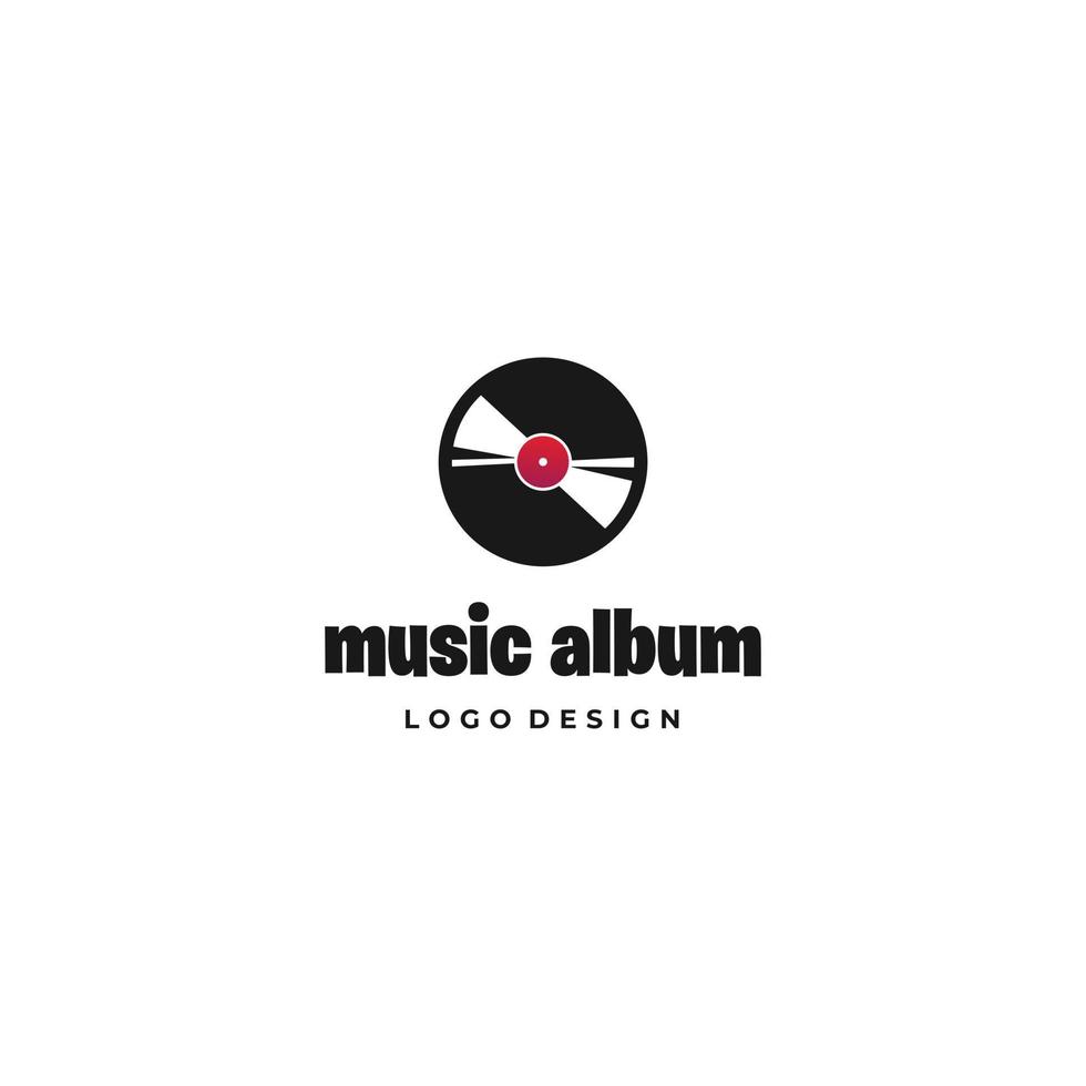 music album logo design on isolated background vector